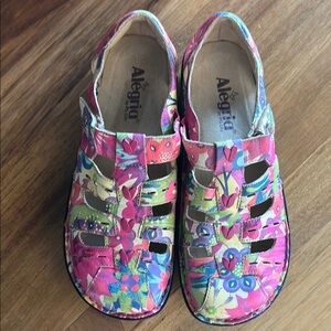 EUC Alegria Pink and Green Vibrant Comfort Shoes